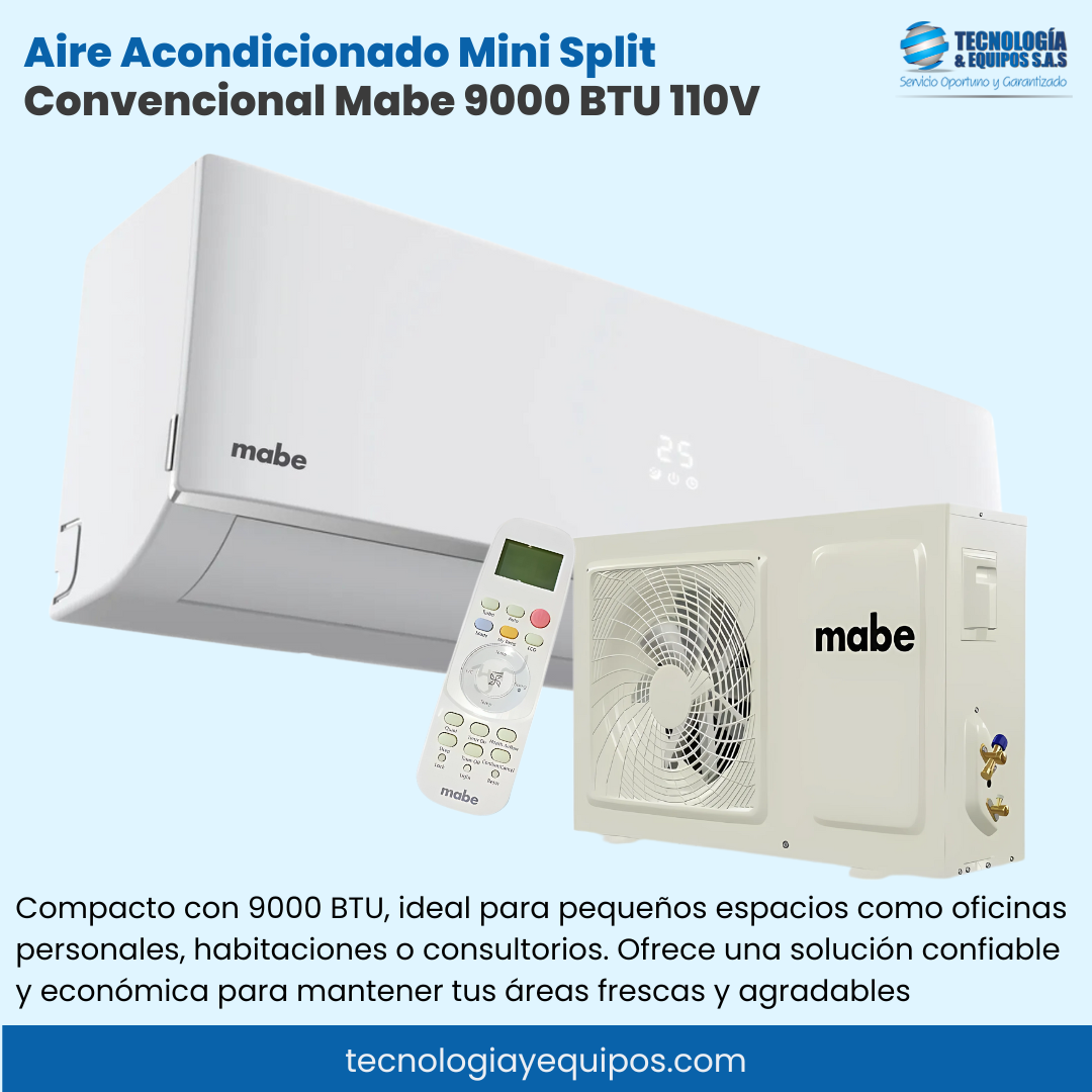 Aire Acondicionado Convencional Mabe 9000 BTU 110V